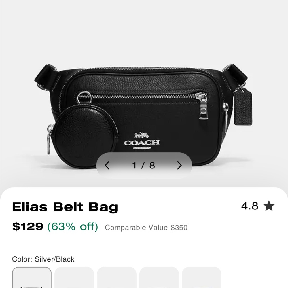 Coach Black Crossbody Bag Sleek Minimalist Design